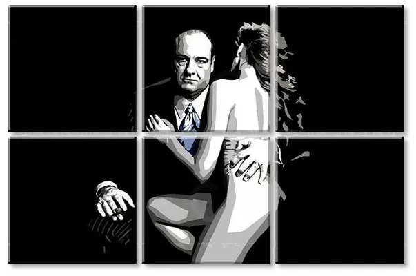 Najväčší mafiáni na plátne Sopranos - Tony Soprano s nahou ženou | rôzne rozmery