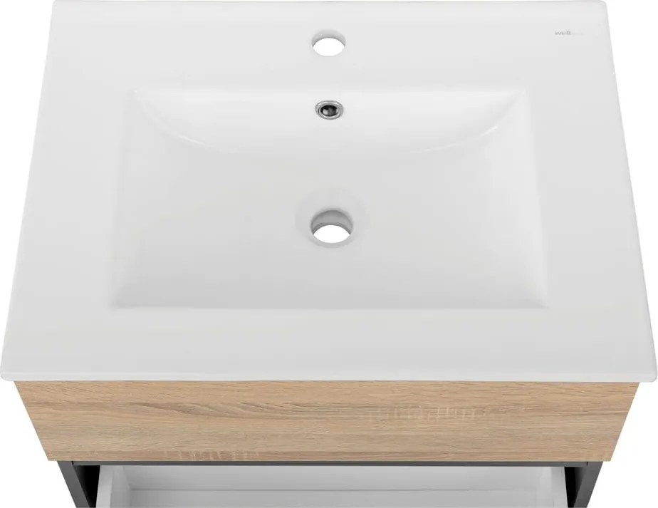 Závesná skrinka bez umývadla v dekore duba v prírodnej farbe 60x52 cm Wisla – Støraa