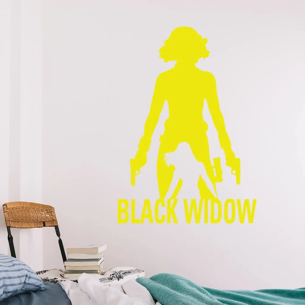 Veselá Stena Samolepka Black Widow silueta Farba: fialová, Veľkosť: 40 x 56 cm