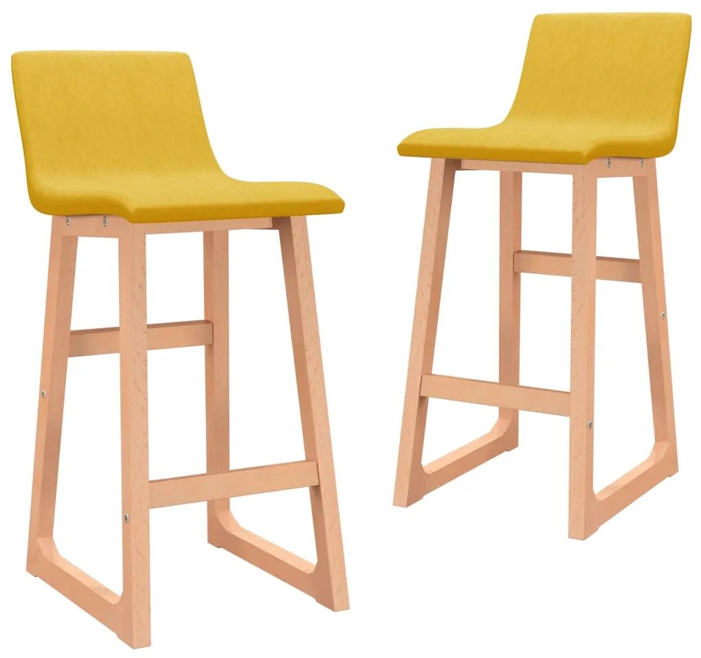 vidaXL Barové stoličky 2 ks, horčicovo žlté, látka