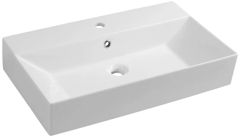 Aqualine Aqualine, Keramické umývadlo na dosku 70x42cm, biela, 10SF50070