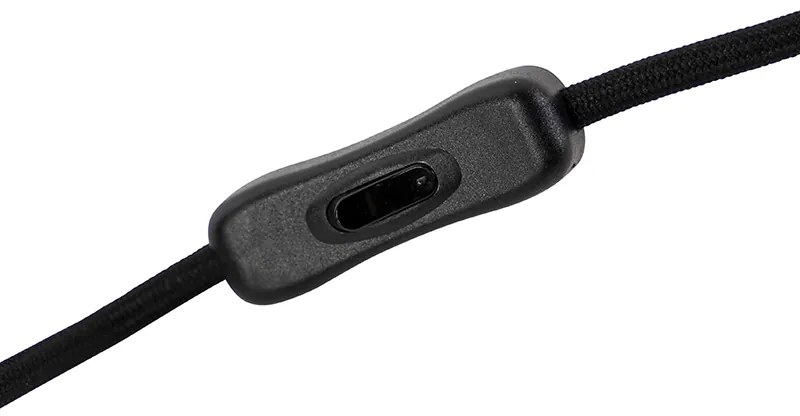 Stolná lampa v štýle Art Deco čierna s dymovým sklom 45,5 cm - Pallon