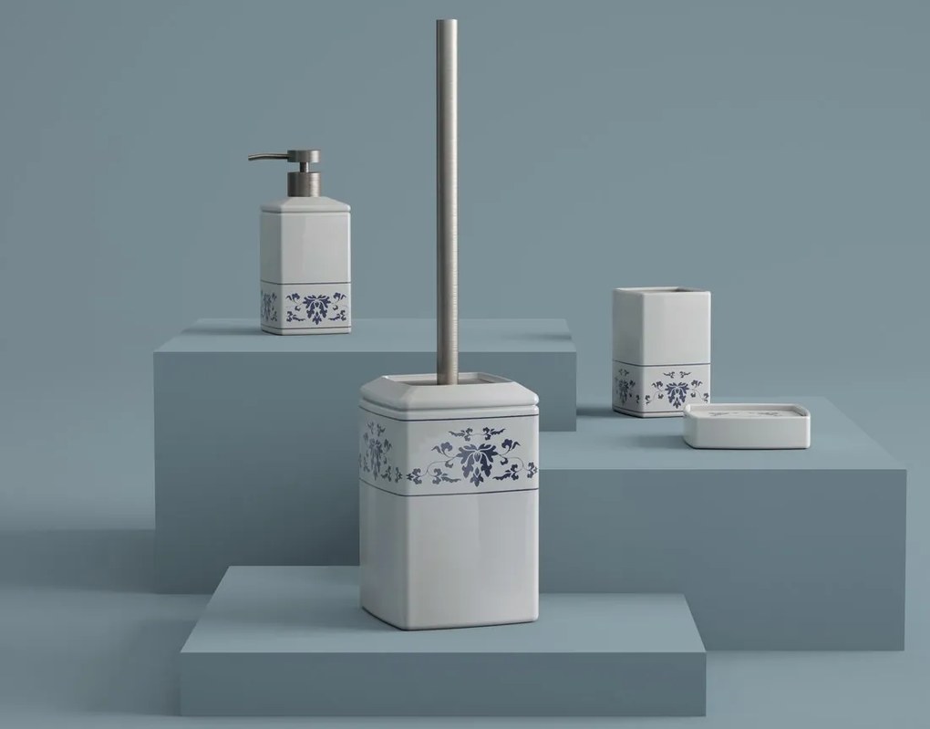 Gedy Gedy, CIXI WC kefa na postavenie, porcelán, modrá/biela, CX3389