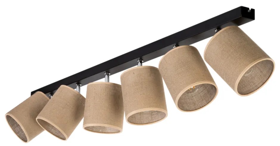 Jute Stropné svietidlo 6xE27 Max.25W Čierna/Béžová