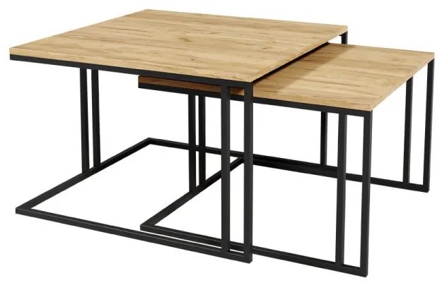 Set dvoch konferenčných stolíkov Froyw, Farba: čierna/biely mramor