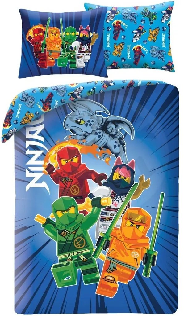 Posteľné obliečky z mikrovlákna LEGO Ninjago - 70x90 cm + 140x200 cm