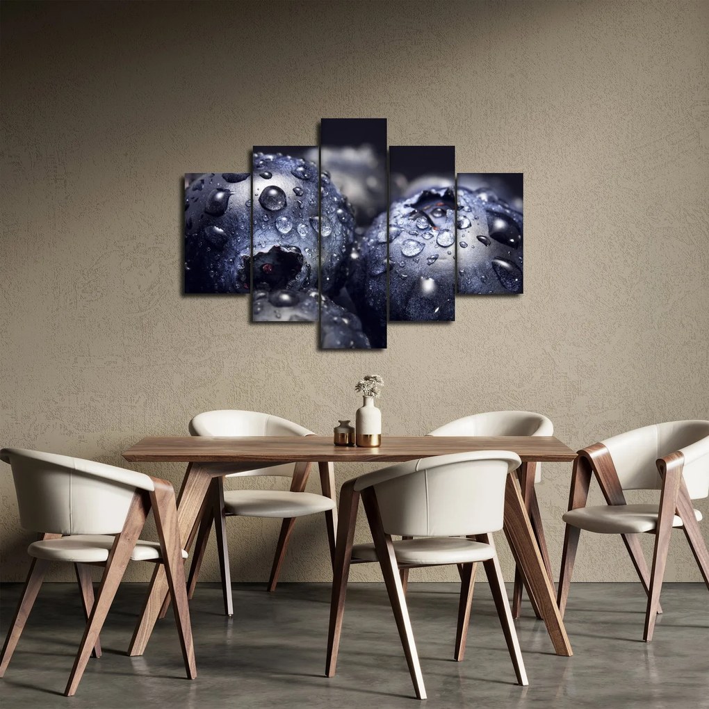Obraz ovocia s kvapkami vody (150x105 cm)