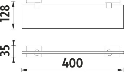 Nimco Polica bez ohrádky, 40 cm KEIRA - KE 22091B-40-26