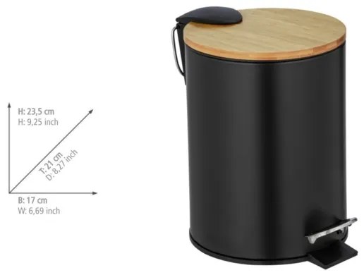 WENKO 24696100 - Kôš TORTONA 17x21 cm čierna/hnedá