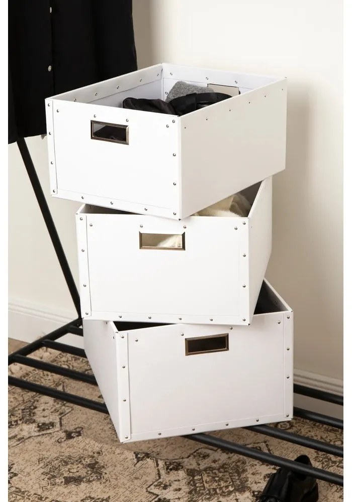 Biele kartónové úložné boxy v súprave 3 ks Ture – Bigso Box of Sweden