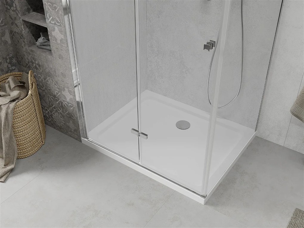 Mexen Lima sprchovací kút 120x80cm, 6mm sklo, chrómový profil - číre sklo + Slim sprchová vanička - 856-120-080-00-00-4010