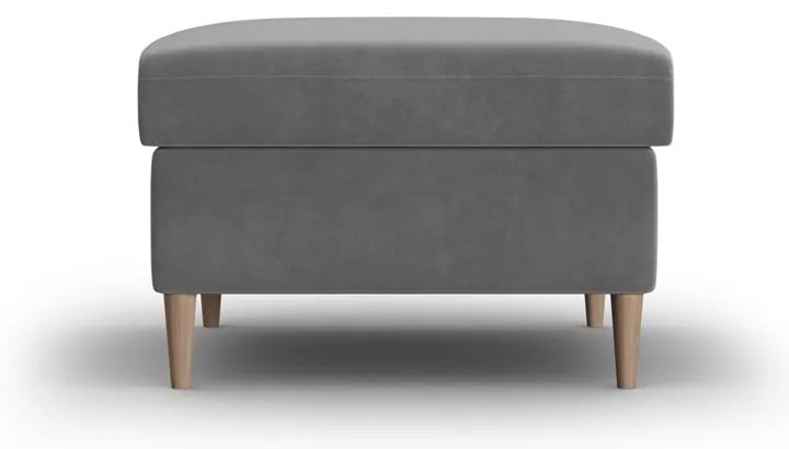 Svetlosivá zamatová podnožka Kyoto – Cosmopolitan Design