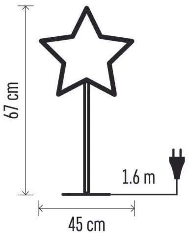 EMOS Vianočná papierová hviezda bielo-strieborná so stojanom 45cm DCAZ14