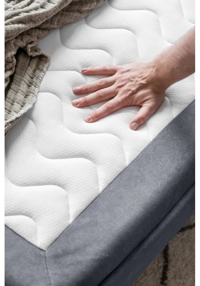 Sivá zamatová rozkladacia pohovka 225 cm Charming Charlie – Miuform