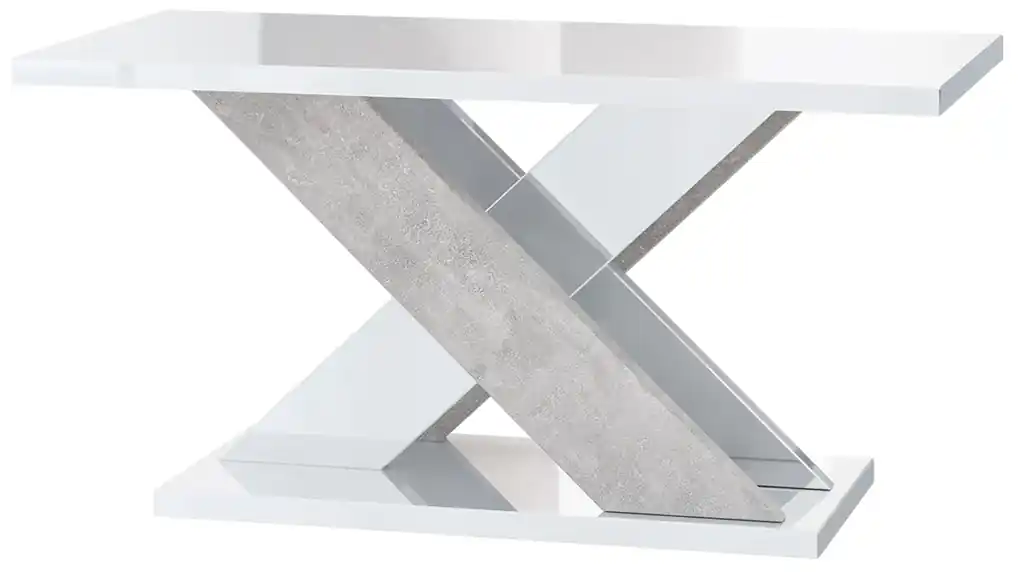 Konferenčný stolík Xalin (lesk biely + kameň). Vlastná spoľahlivá doprava  až k Vám domov. 1055279 | BIANO
