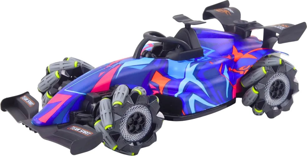LEAN Toys Diaľkovo ovládané pretekárske auto RC 1:10 so svetlami, zvukmi a vodnou parou, modré