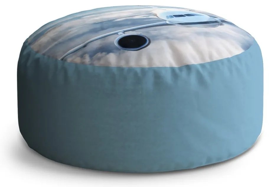 Taburet Circle lietadlo v oblakoch, modrá