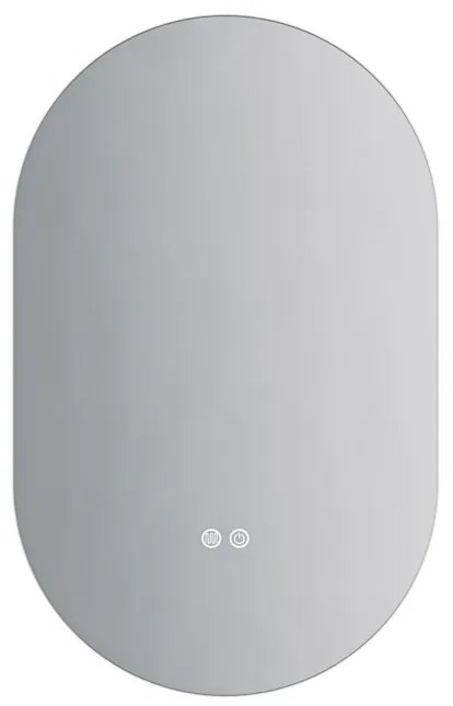 Erga Dalia, oválne LED zrkadlo 50x80cm, 3 farby svetla, zadné osvetlenie, vyhrievacia podložka proti zapareniu, ERG-V01-Dalia-5080-CL