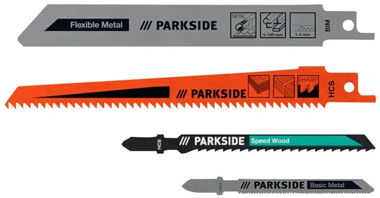 Parkside®  Aku priamočiara a chvostová píla Psssa 20 Li B2 + Akumulátor 20 V/4 Ah PAP 20 B3 + Nabíjačka 20 V/4,5 A PLG 20 C3  (800011213)