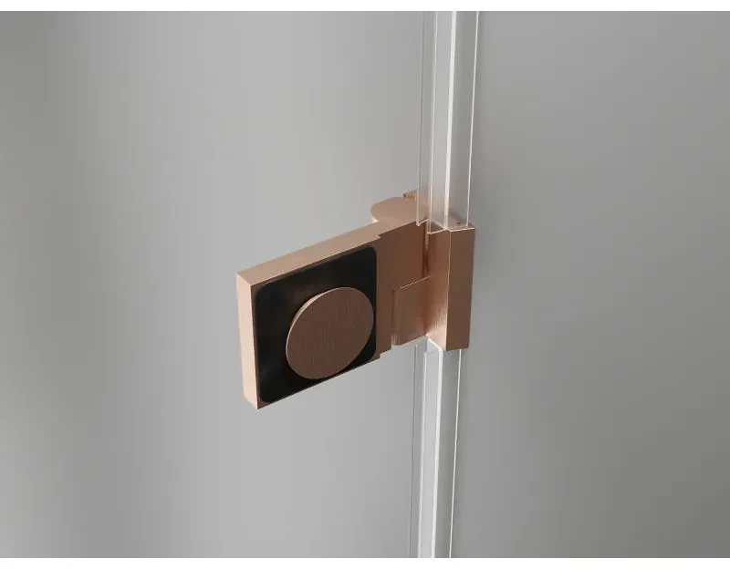 Mexen Lunar-B L pravostranný výklopný sprchový kút 75 x 70 cm, číre sklo, medená matná, 832L-075-070-65-00-P