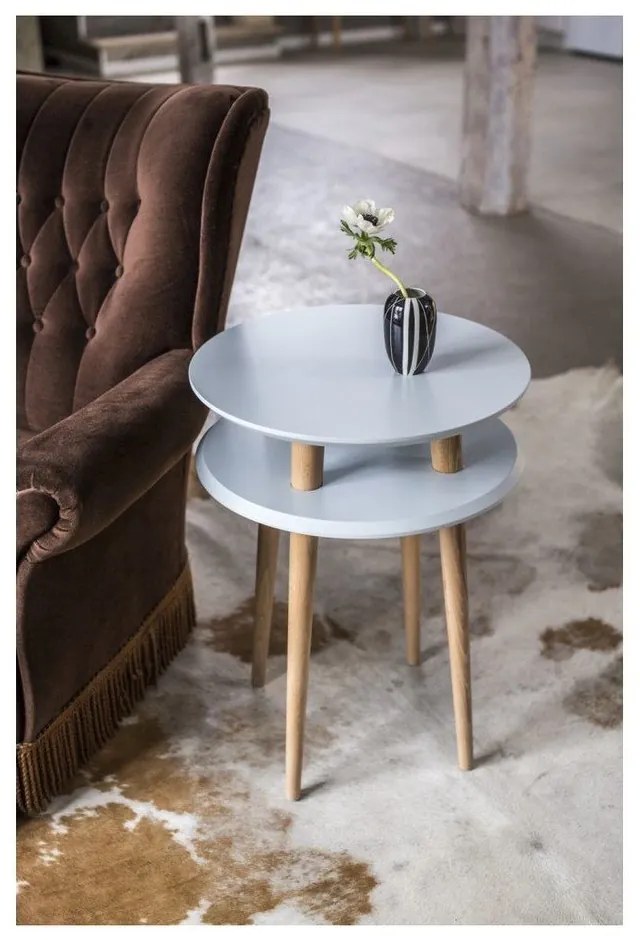 Grafitovosivý konferenčný stolík Ragaba UFO, Ø 45 cm