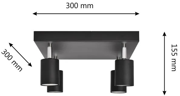 LED Bodové svietidlo TUNE 4xGU10/4,8W/230V čierna
