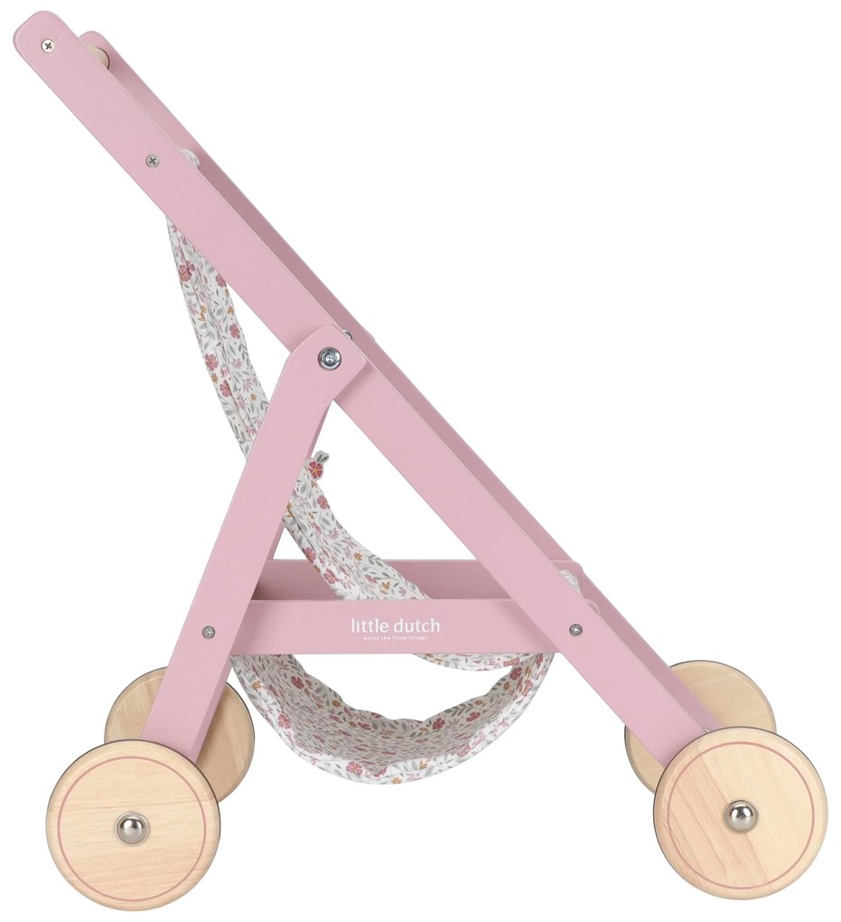 Kočík pre bábiky golfky drevené Pink