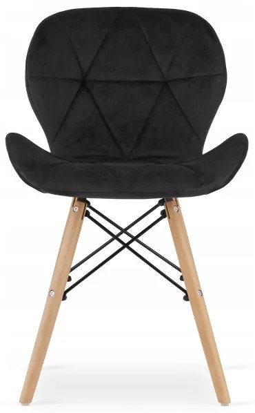 Jedálenský stôl TODI biely 80 cm so štyrmi stoličkami LAGO zamatové čierne