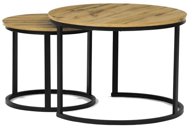 Autronic BONTEC Konferenčný stolík 70x70x51cm, mdf, divoký dub, CT-X7122 OAK Farba: Čierna