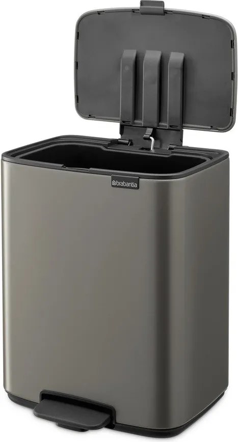 Sivý pedálový oceľový odpadkový kôš 12 l Bo – Brabantia