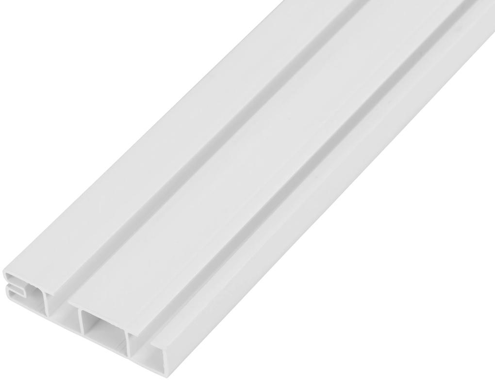 Dekodum PVC stropná lišta s krytom dvojitá biela Dĺžka koľajnice (cm): 190, Typ prichytenia: Žabky