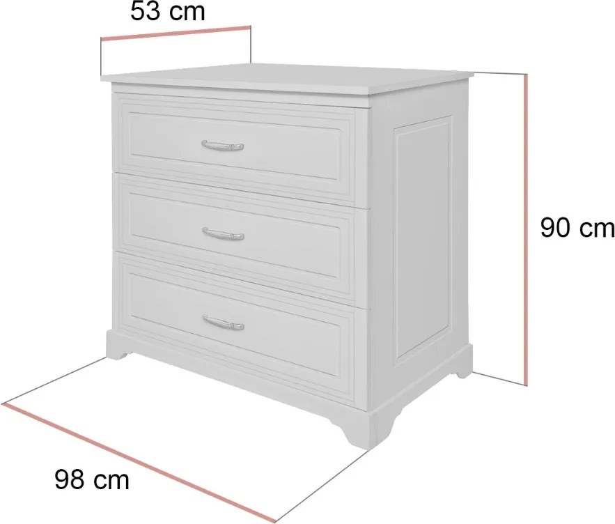 KOMODA TOSCANA BIELA DO DETSKEJ IZBY 98 cm