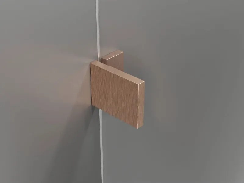 Mexen Lunar T, sklápací sprchový kút ľavý 100 x 120 cm, 8mm číre sklo, medený matný profil, 834T-100-120-65-00-L