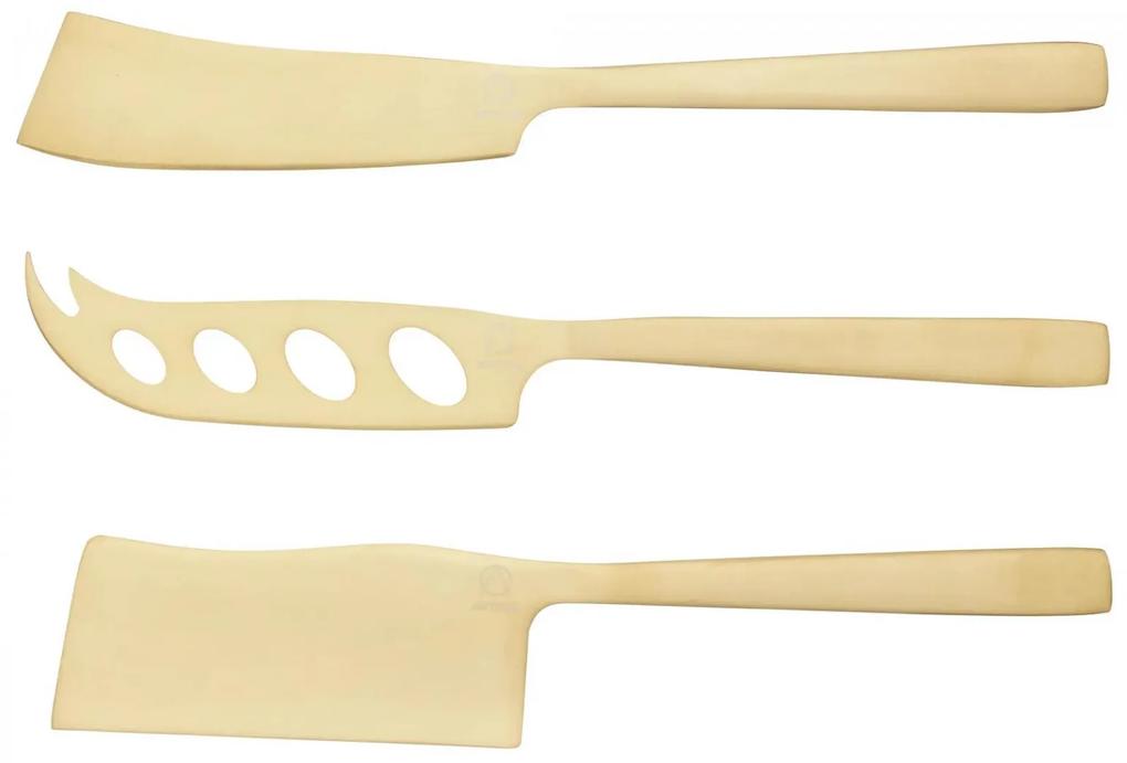 Kitchen Craft Set mosadzných nožov na syr - 3 ks