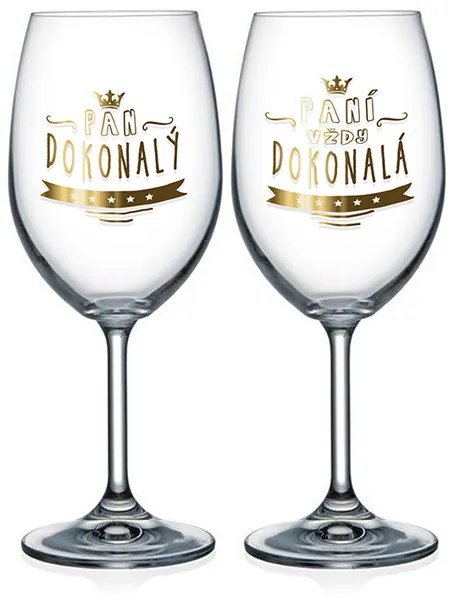 Nekupto Poháre na víno pre pár Pani dokonalá a Pán dokonalý