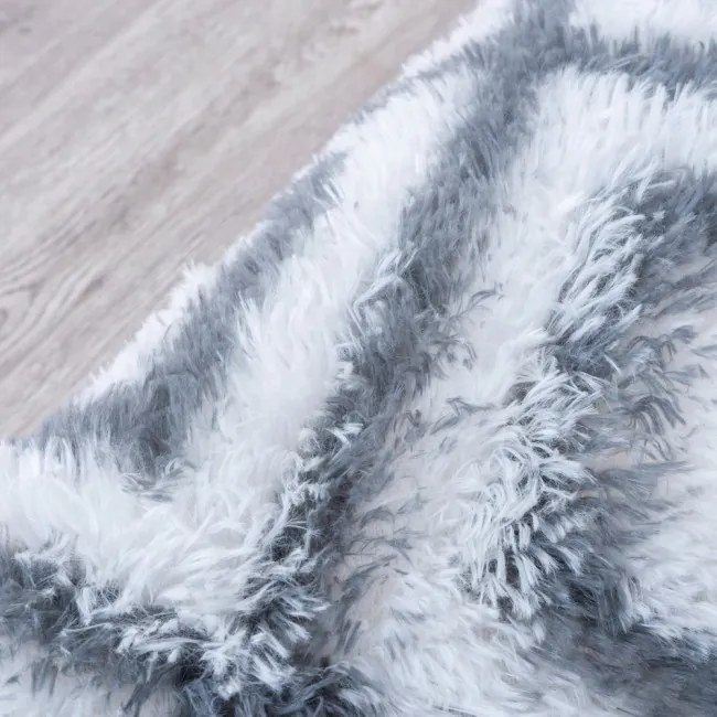 Protišmykový koberec DECOR biely / sivý kruh