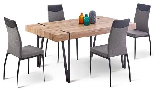 Jedálenský stôl Julian 170x76x90 cm (dub san remo, čierna)