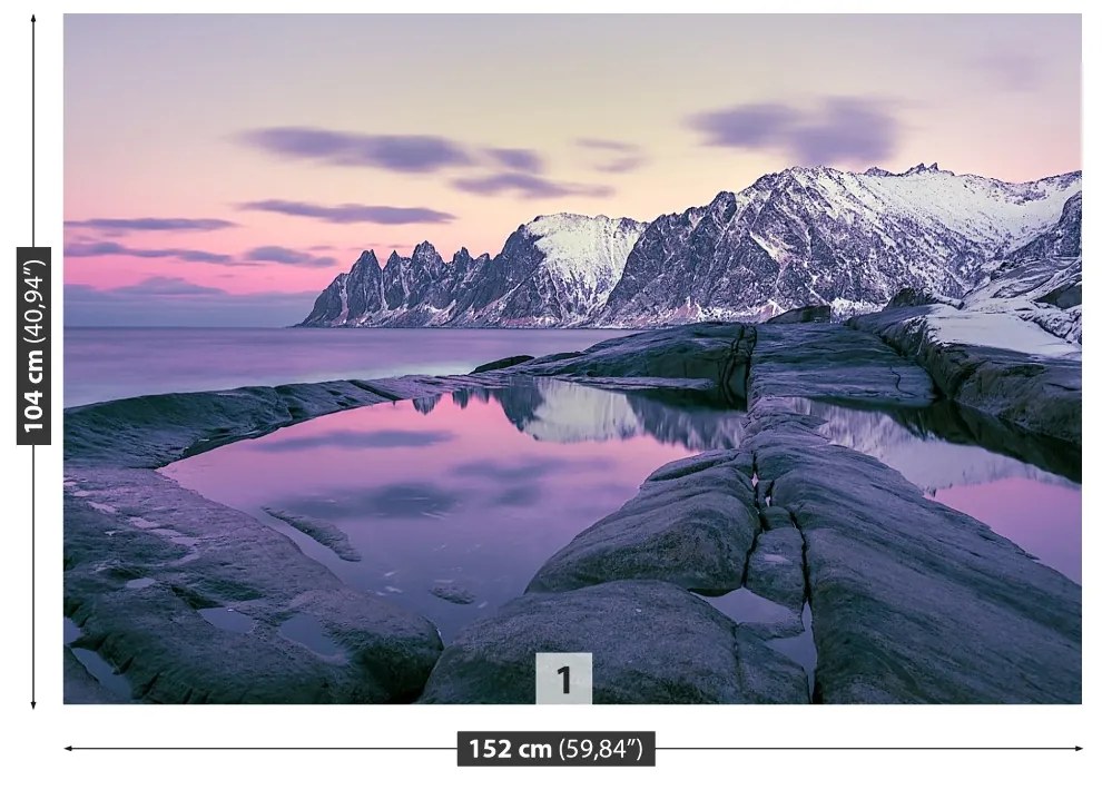 Fototapeta Vliesová Zimný fjord 416x254 cm
