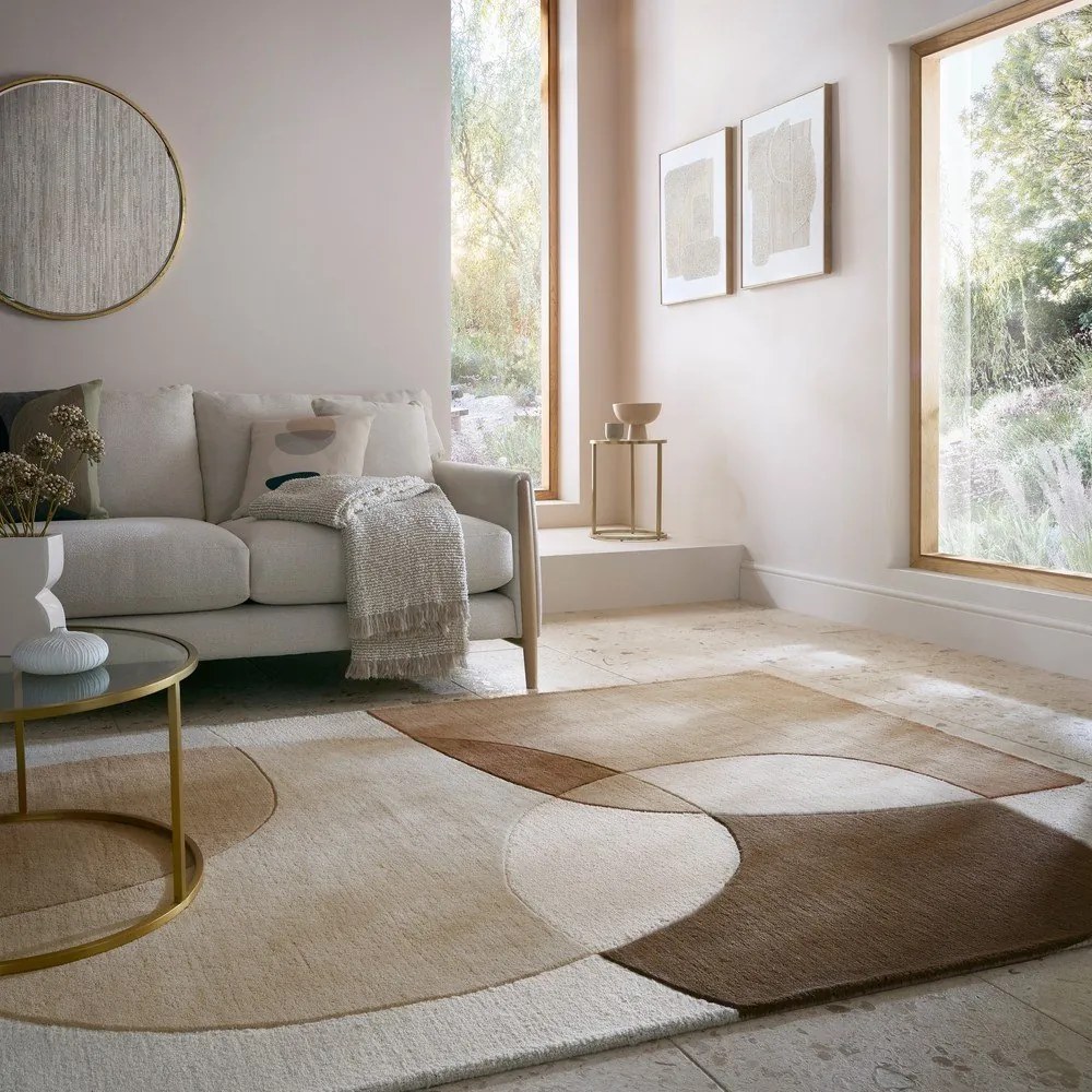 Hnedý/béžový vlnený koberec 160x230 cm Glow – Flair Rugs