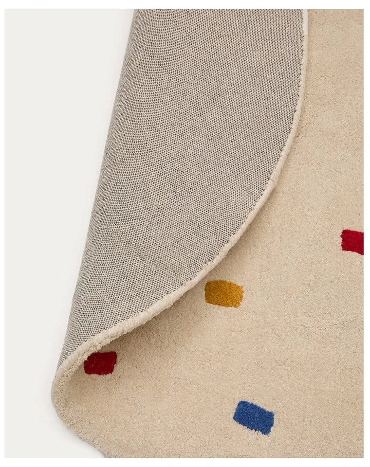 Krémový bavlnený detský koberec ø120 cm Luli – Kave Home