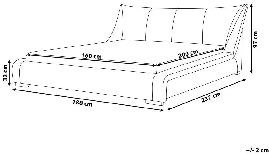 Sivá čalúnená posteľ 160x200 cm NANTES Beliani