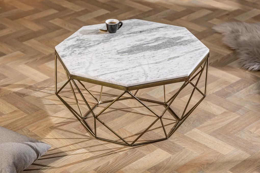 Dizajnový konferenčný stolík Acantha 70 cm mramor biely - Posledný kus