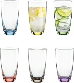 Sada 6 farebných pohárov Viva Colori%