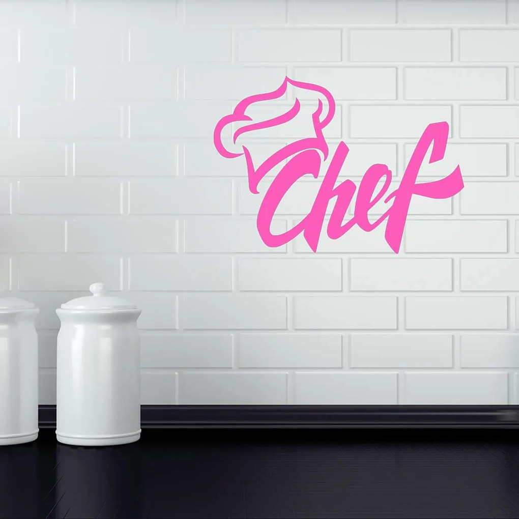 Veselá Stena Samolepka Chef Farba: béžová, Veľkosť: 60 x 42 cm