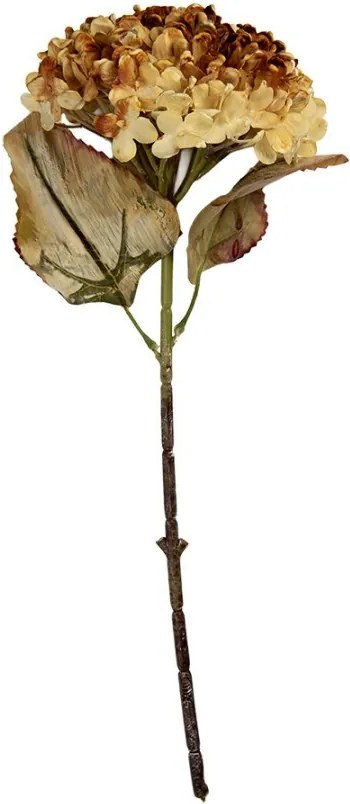 Žltá umelá dekorácia sušená kvetina hortenzie - 15*15*47 cm