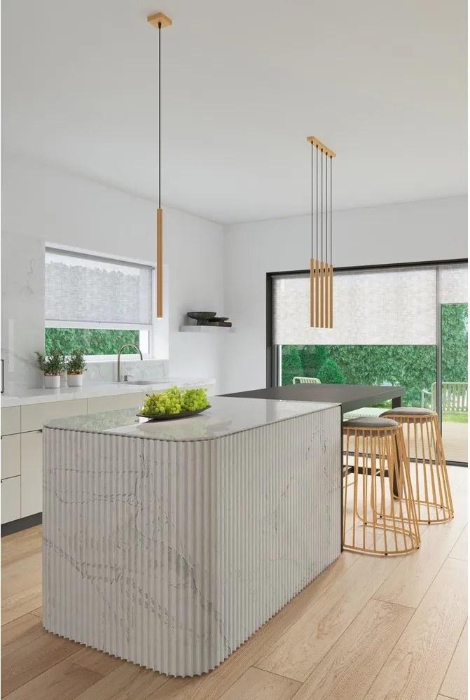 Kovové závesné svietidlo v zlatej farbe Fideus – Sollux