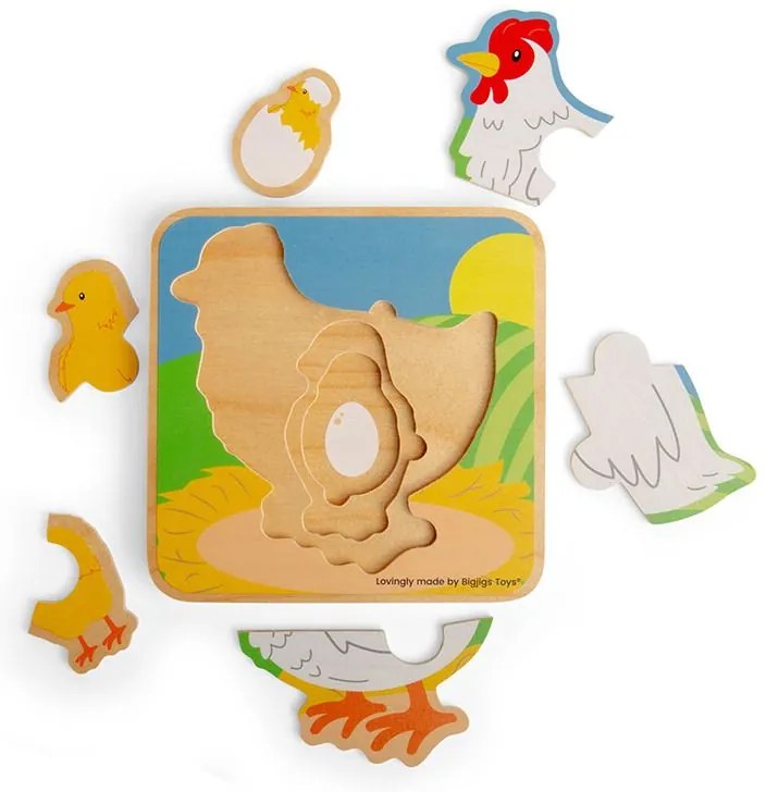 Bigjigs Toys Puzzle Životný cyklus sliepky