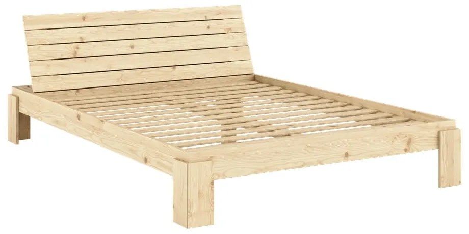 Dvojlôžková posteľ z borovicového dreva s roštom v prírodnej farbe 160x200 cm Layers – Karup Design