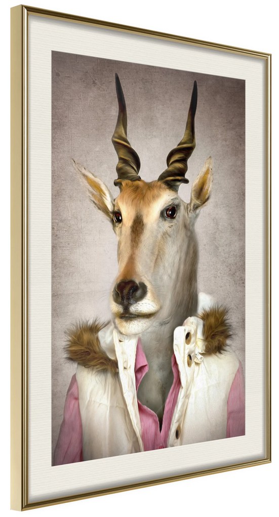 Artgeist Plagát - Antelope Jessica [Poster] Veľkosť: 40x60, Verzia: Zlatý rám