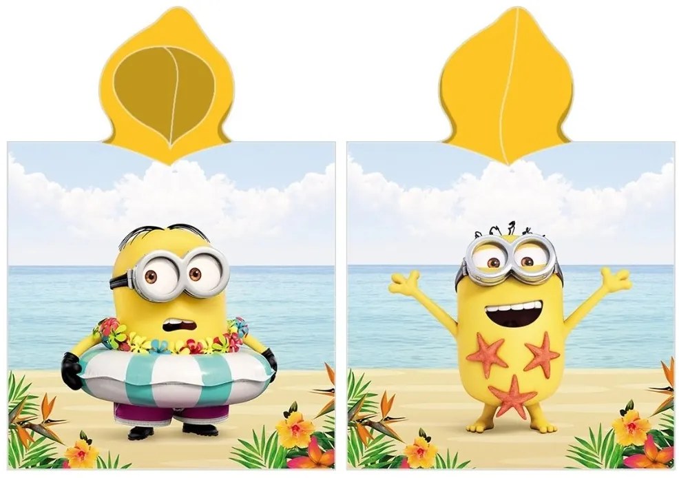 Detské pončo Mimoni Bob sa učí plávať